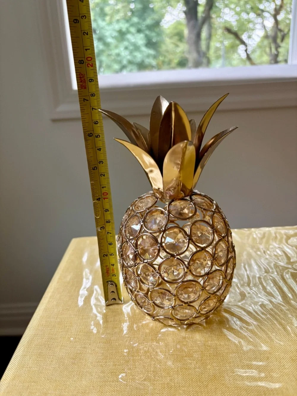 Pier 1 Gold Crystal and Metal Pineapple